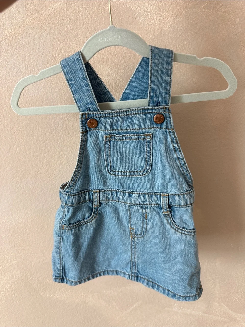 Old Navy Light Blue Denim Overall Dress for Kids